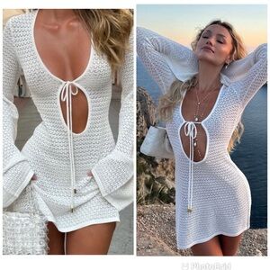 Monday Swimwear Montego Mini Tie Dress in White